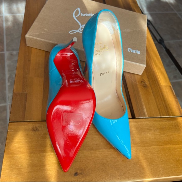 Christian Louboutin So Kate 120mm Sky Blue Patent Pumps - Picture 4 of 11